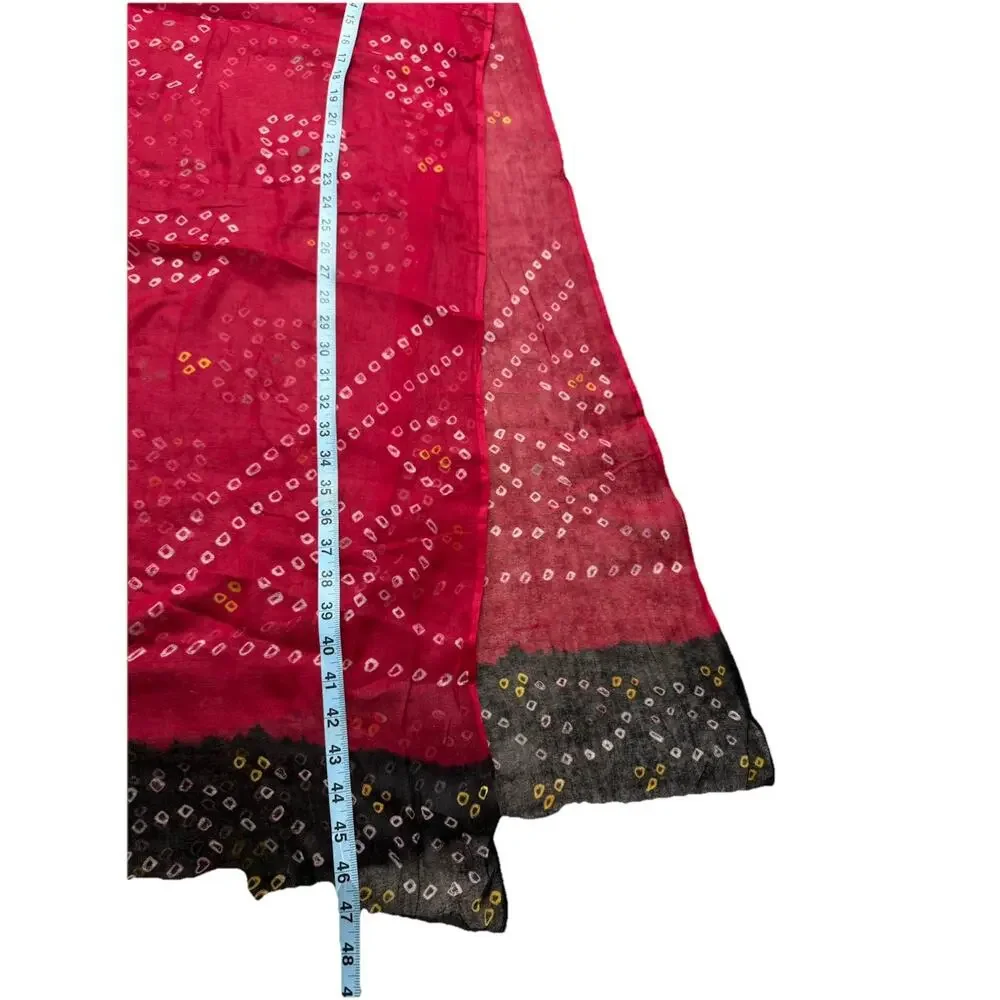 Indian Ethnic Kurti Set with Bandhani Dupatta –Bollywood Women Cotton Red